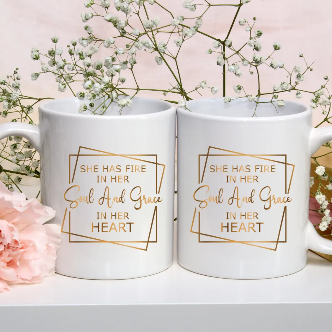 Fire In Her Soul | Coffee Mug | Gifts for Her | Beverage | Hot or Cold | Boss Lady | Gold Motivation