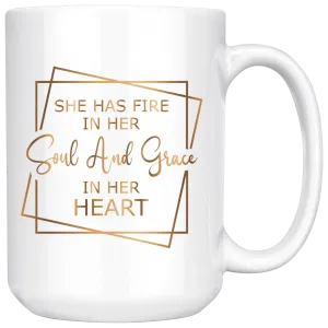 Fire In Her Soul | Coffee Mug | Gifts for Her | Beverage | Hot or Cold | Boss Lady | Gold Motivation