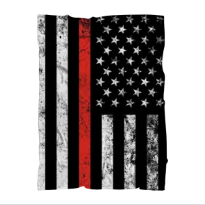 Firefighters Red Lives Firefighter Flag Premium Adult Blanket