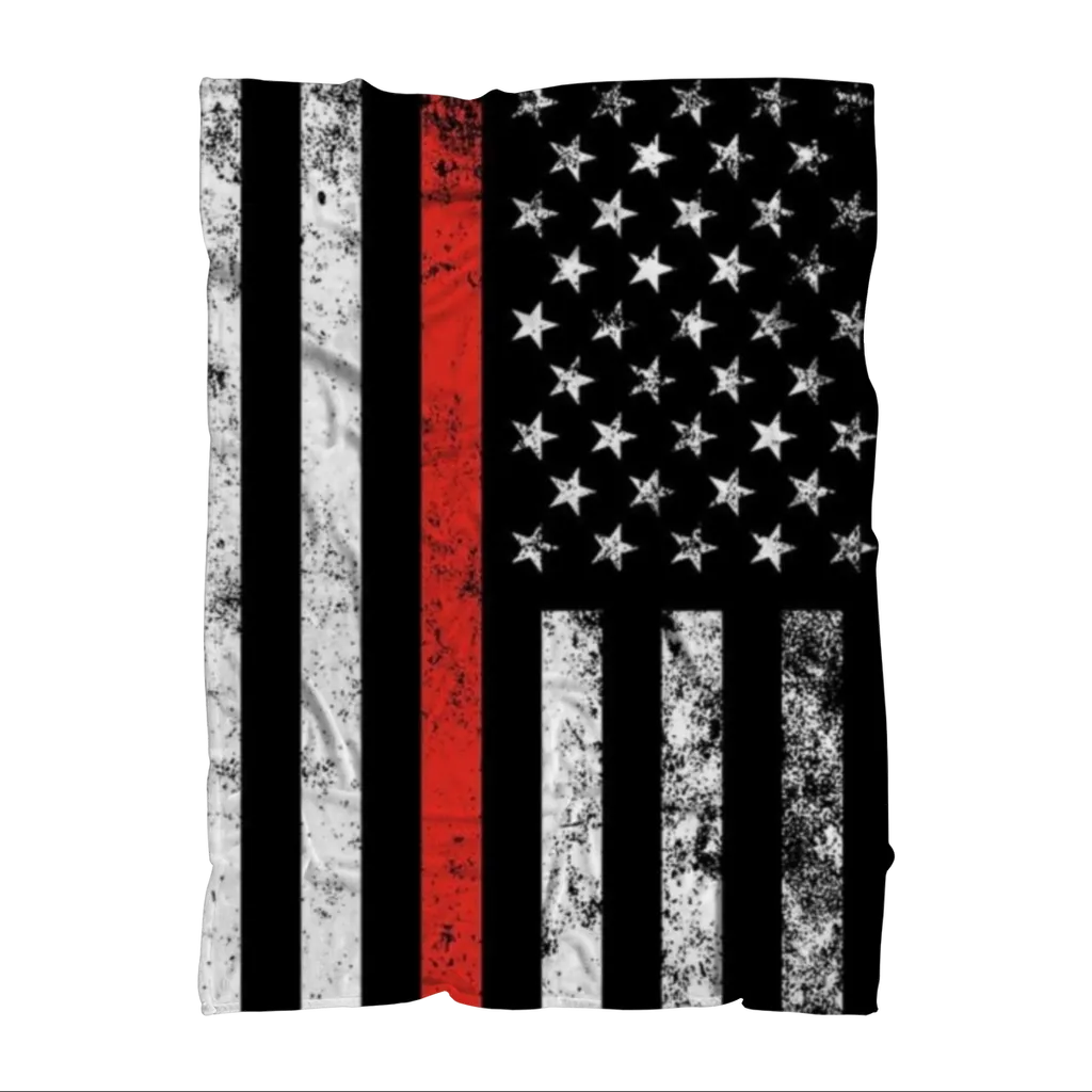 Firefighters Red Lives Firefighter Flag Premium Adult Blanket
