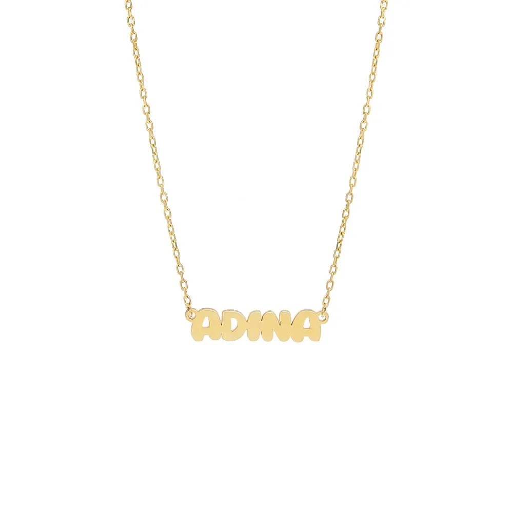 Flat Bubble Name Necklace