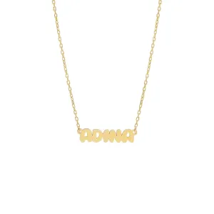 Flat Bubble Name Necklace
