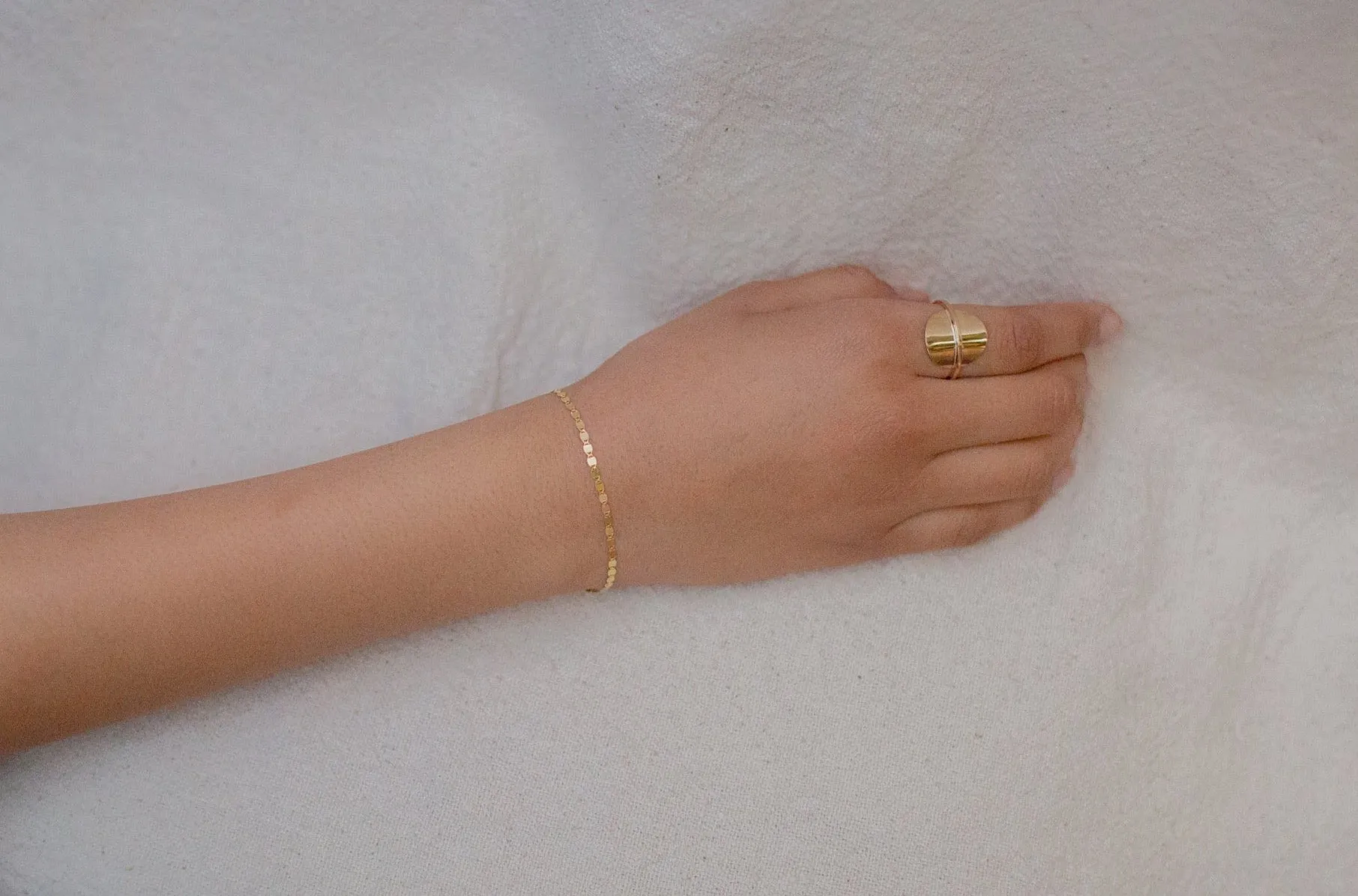 Flat Oval Disc Chain Necklace & Bracelet