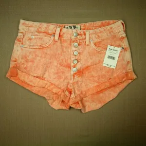 Free People Romeo Rolled Cuff Cut Off Denim Shorts Women's Sz 27 Sunny Peach NWT