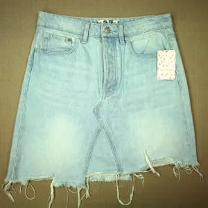 Free People We The Free Going Rogue Skirt Women's Size 27 Button Fly Denim NWT