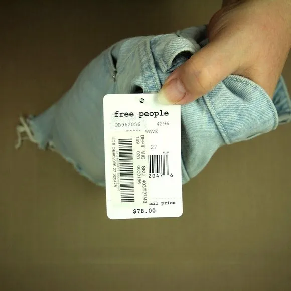 Free People We The Free Going Rogue Skirt Women's Size 27 Button Fly Denim NWT