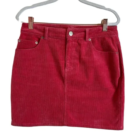 Ganni Corduroy Mini Pink Skirt. Size 4