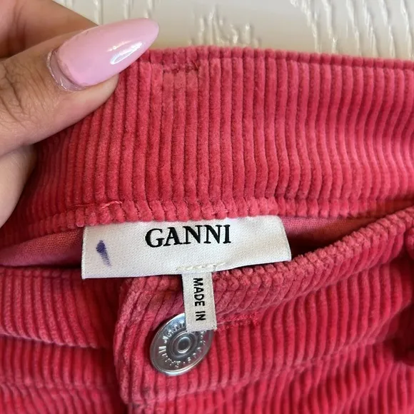 Ganni Corduroy Mini Pink Skirt. Size 4