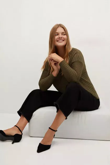 Gathered Leather Ballerina