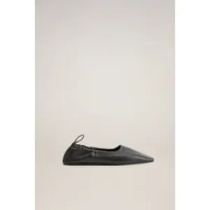 Gathered Leather Ballerina