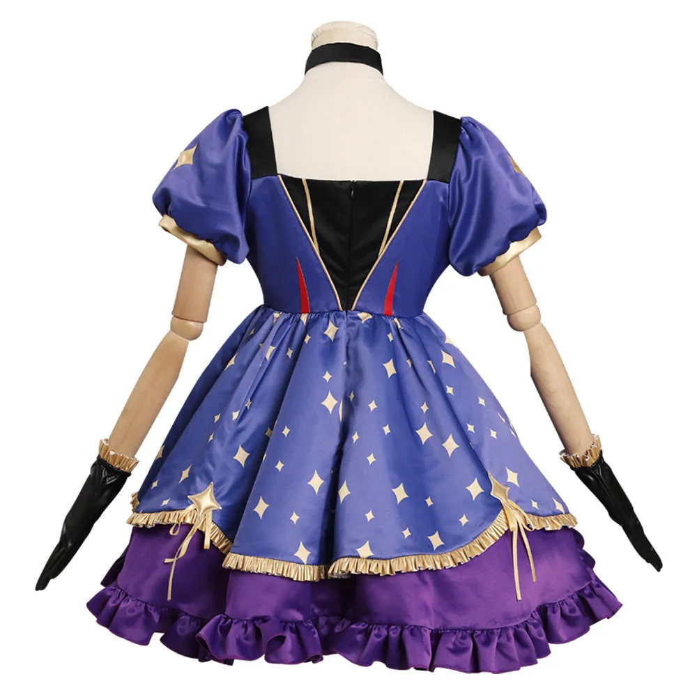 Genshin Impact Mona Cosplay Costume Witch Dress Outfits Halloween Carnival Suit