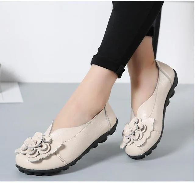 Genuine Leather Flat Shoes large size Loafers leisure shoe