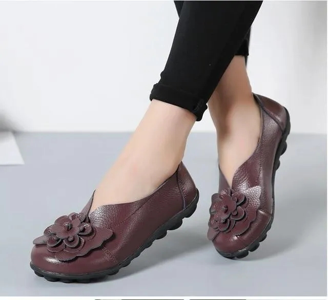 Genuine Leather Flat Shoes large size Loafers leisure shoe