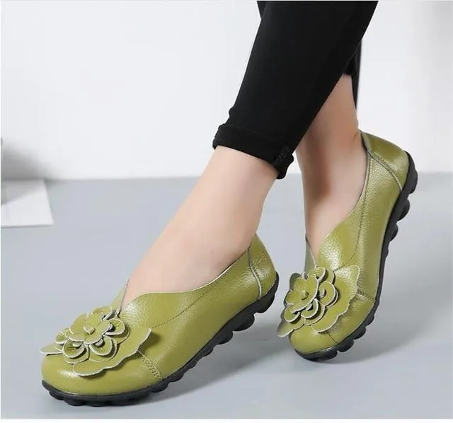 Genuine Leather Flat Shoes large size Loafers leisure shoe