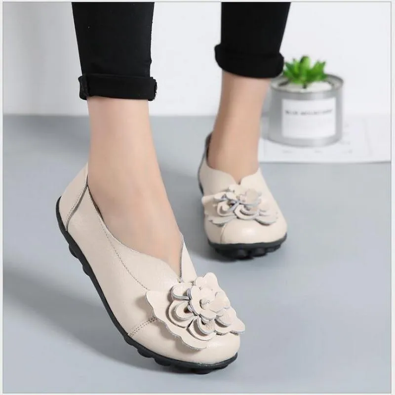 Genuine Leather Flat Shoes large size Loafers leisure shoe