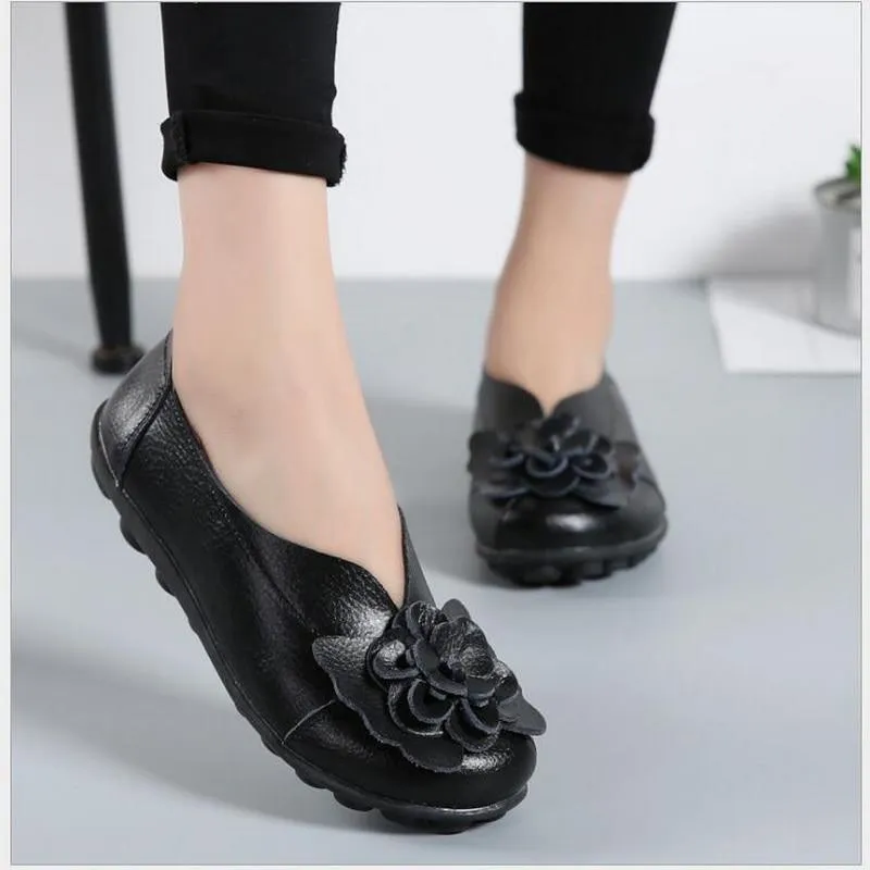 Genuine Leather Flat Shoes large size Loafers leisure shoe