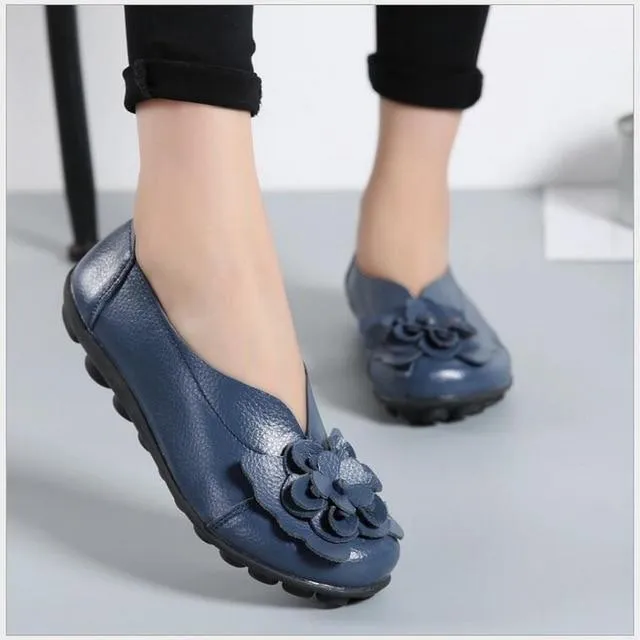 Genuine Leather Flat Shoes large size Loafers leisure shoe