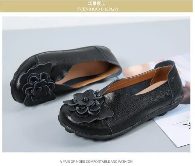 Genuine Leather Flat Shoes large size Loafers leisure shoe