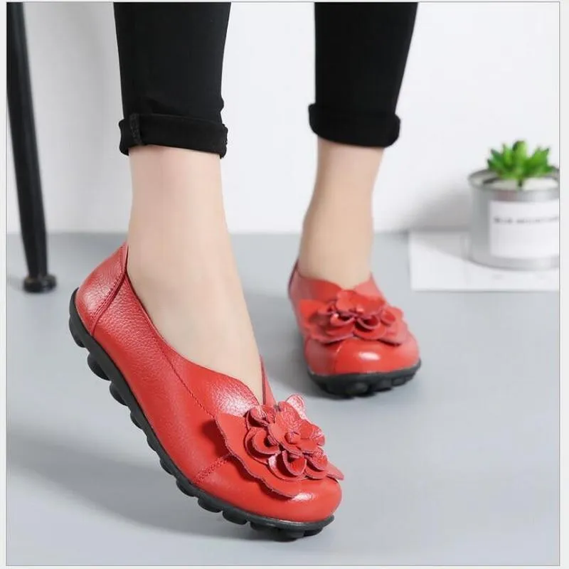 Genuine Leather Flat Shoes large size Loafers leisure shoe