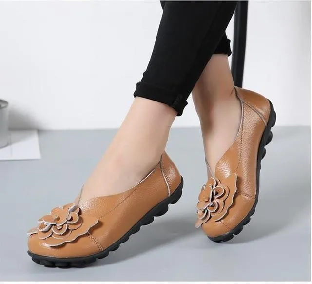 Genuine Leather Flat Shoes large size Loafers leisure shoe
