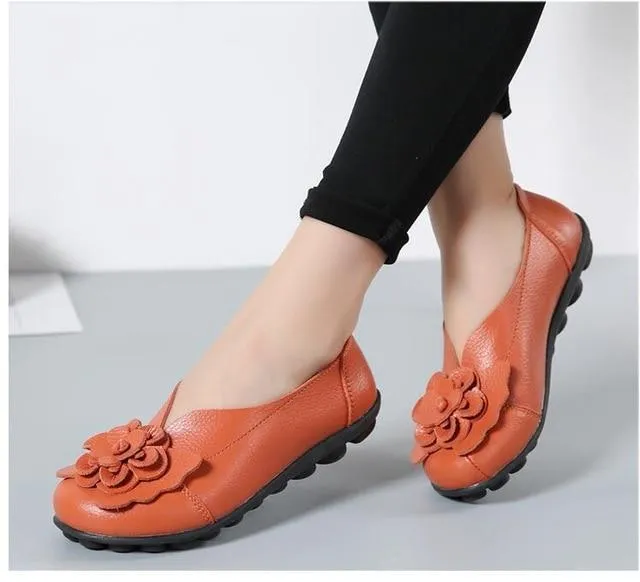 Genuine Leather Flat Shoes large size Loafers leisure shoe