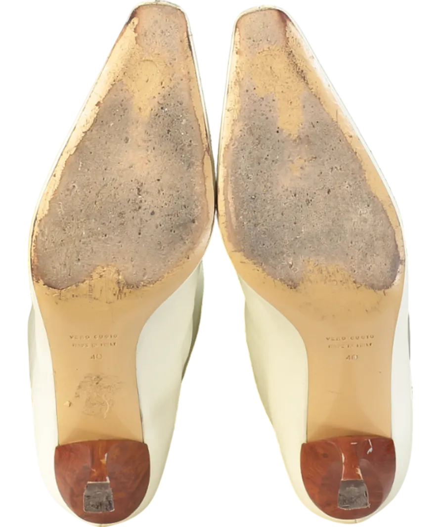 GIA BORGHINI Cream X Rhw Kitten Heel Retro Boot UK 7 EU 40 👠