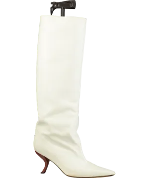 GIA BORGHINI Cream X Rhw Kitten Heel Retro Boot UK 7 EU 40 👠