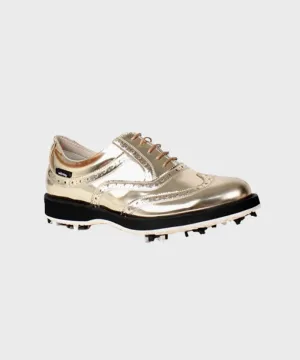 Giclee Unisex No.21 Premium Leather Golf Shoes - Gold