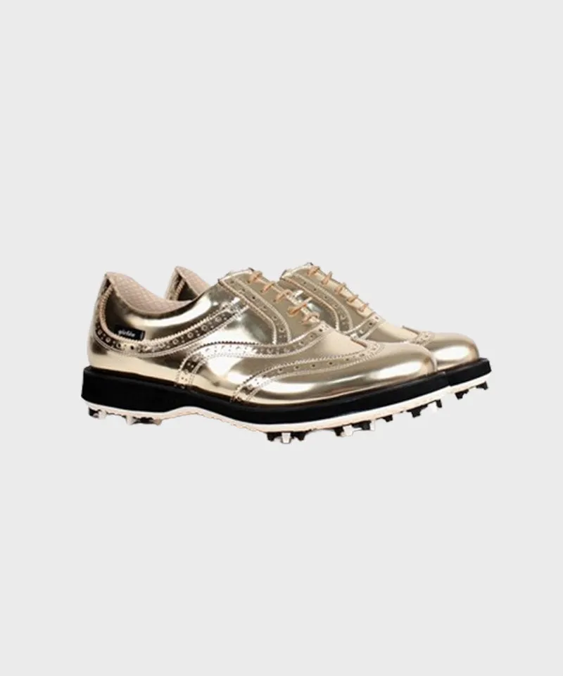 Giclee Unisex No.21 Premium Leather Golf Shoes - Gold