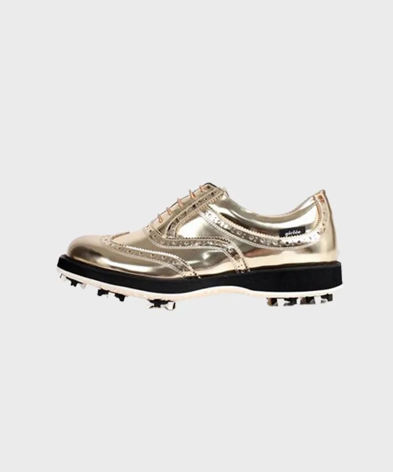 Giclee Unisex No.21 Premium Leather Golf Shoes - Gold