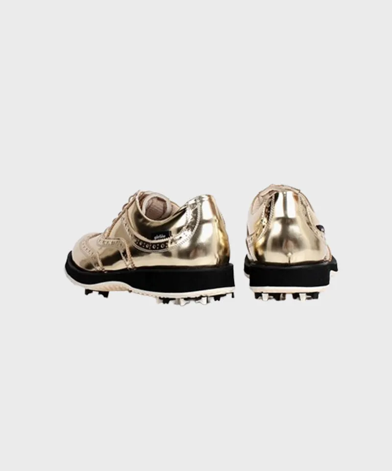 Giclee Unisex No.21 Premium Leather Golf Shoes - Gold