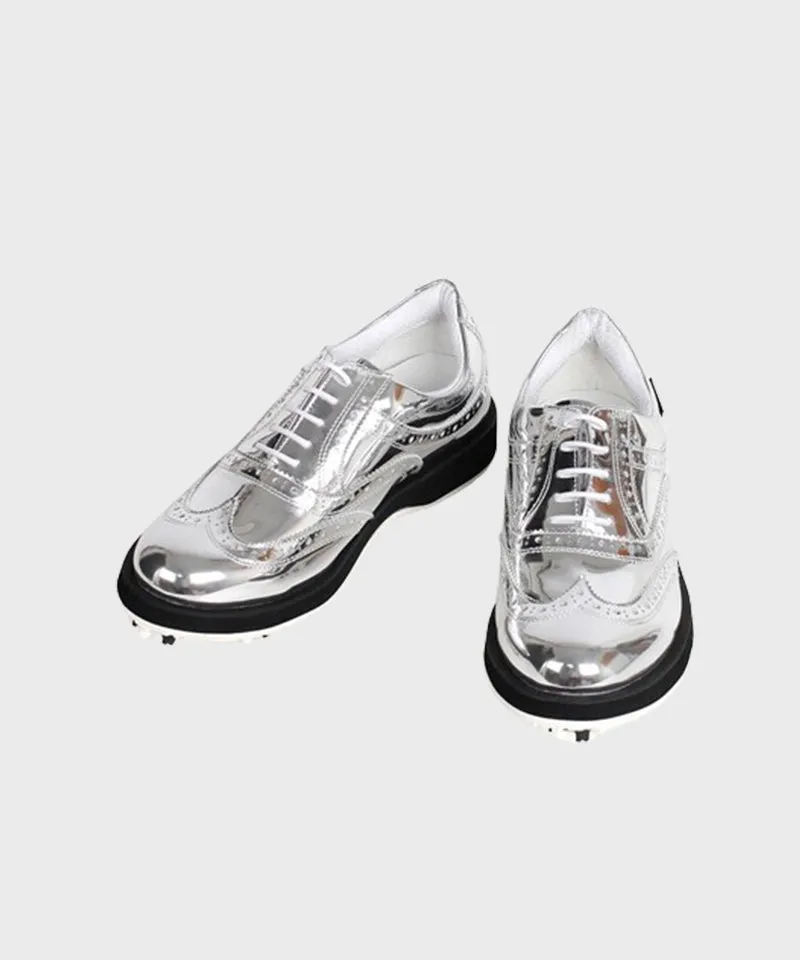 Giclee Unisex No.21 Premium Leather Golf Shoes - Silver