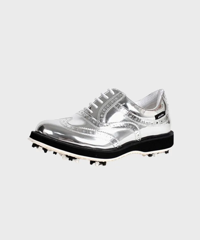 Giclee Unisex No.21 Premium Leather Golf Shoes - Silver