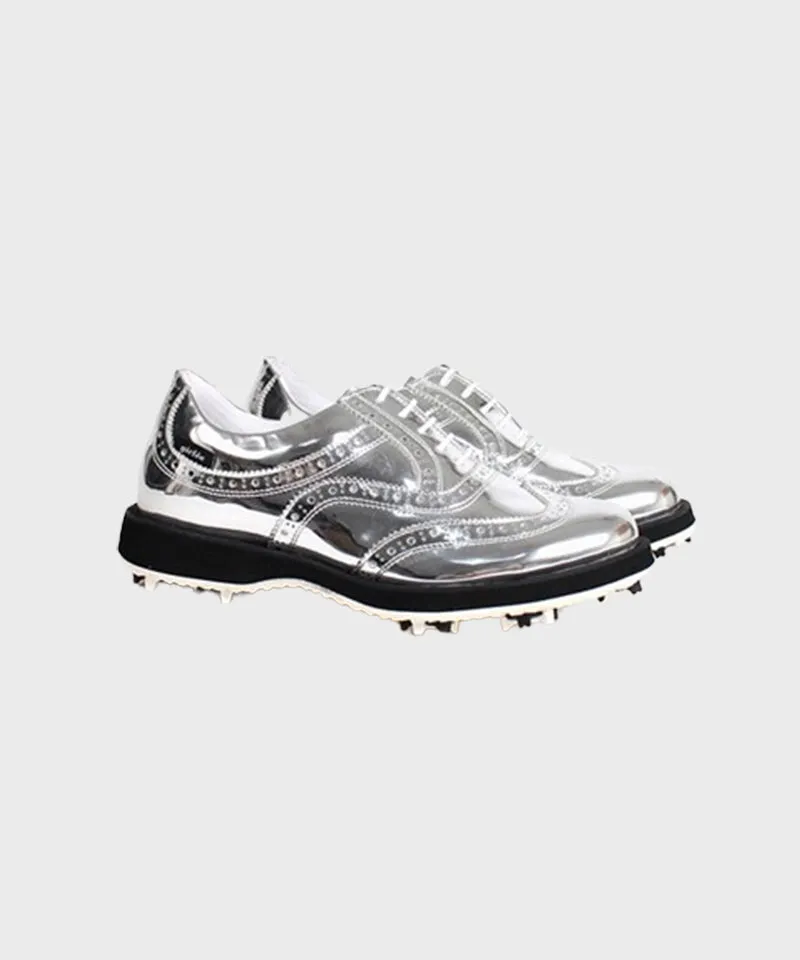 Giclee Unisex No.21 Premium Leather Golf Shoes - Silver