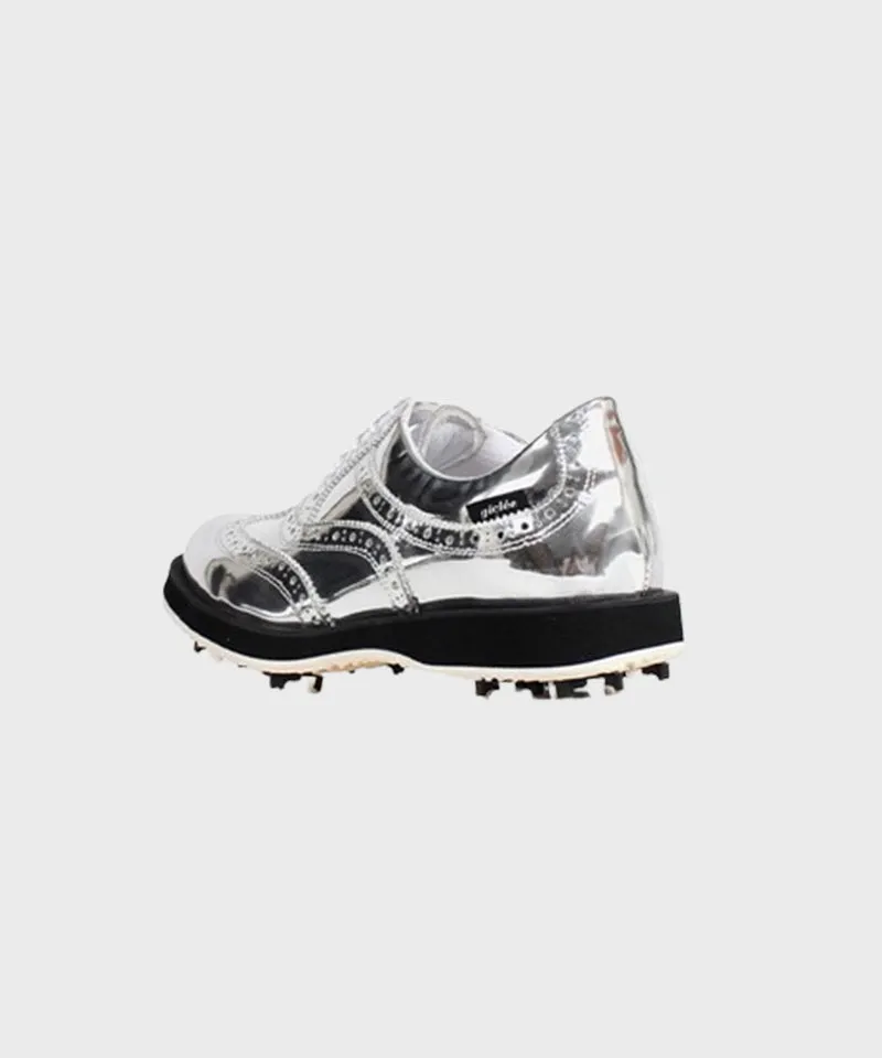 Giclee Unisex No.21 Premium Leather Golf Shoes - Silver
