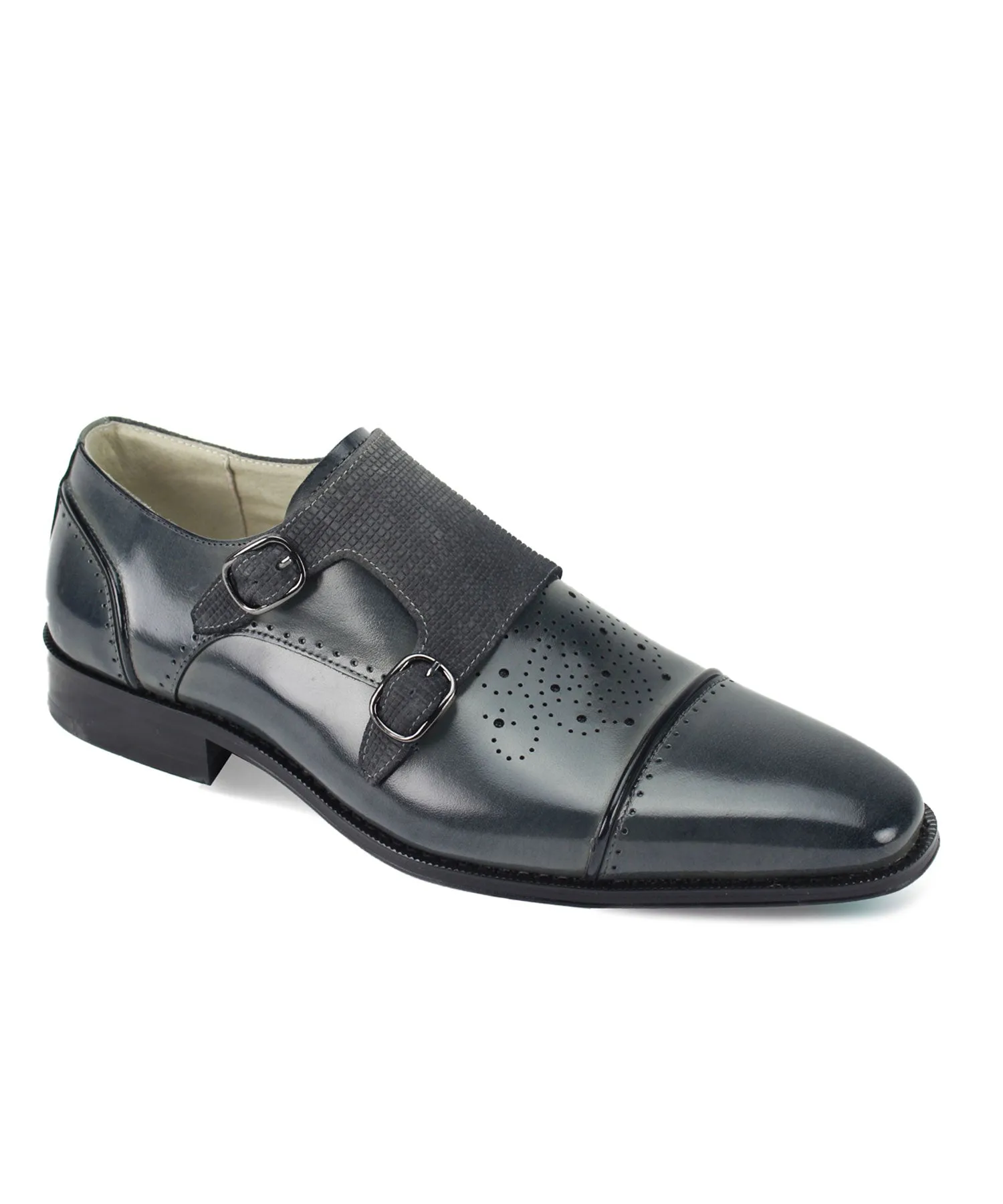 Giovanni Oscar Monk Strap Dress Shoe - Gray