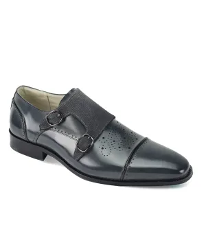 Giovanni Oscar Monk Strap Dress Shoe - Gray