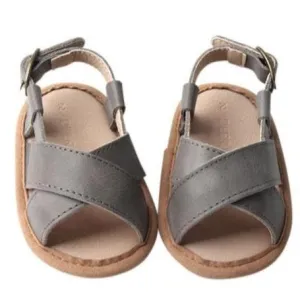 Gray - Cross Sandal - US Size 2-4 - Soft Sole