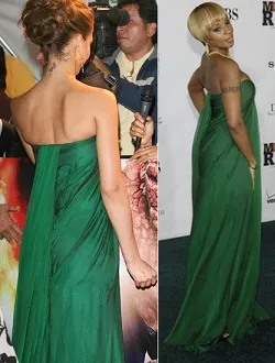 Green Jessica Alba Strapless Dress Ruched Prom Celebrity Formal Dress Mexico Premiere On Sale