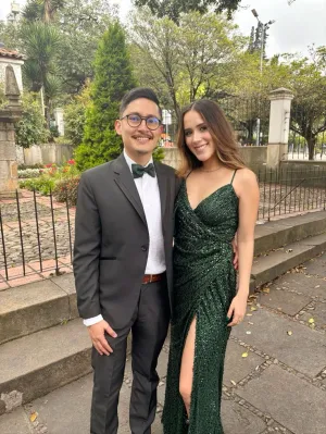 Green sequin Long sexy party prom evening dress    fg5756