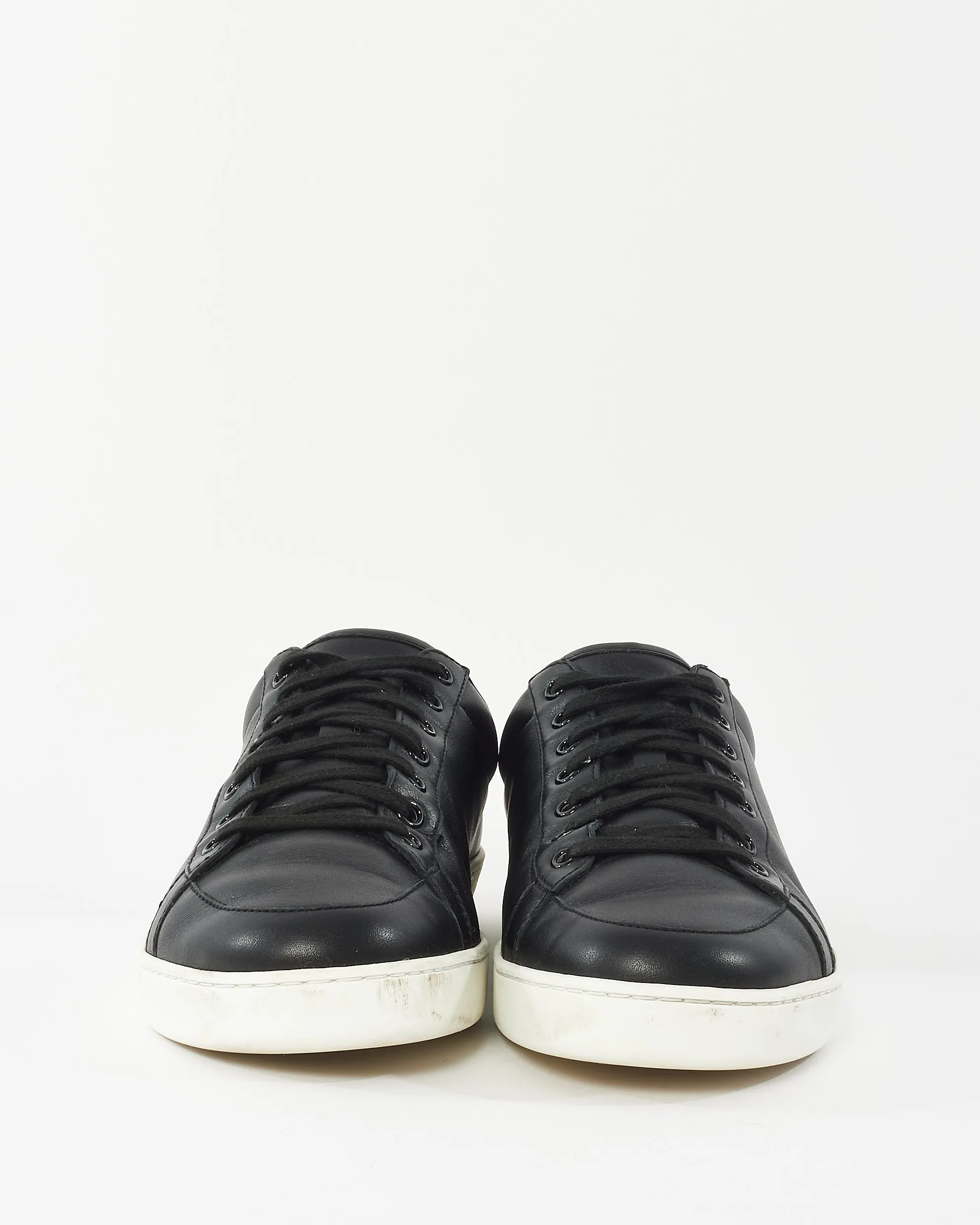 Gucci Black Leather & Red Snake Back Detail Sneaker - 8 MEN