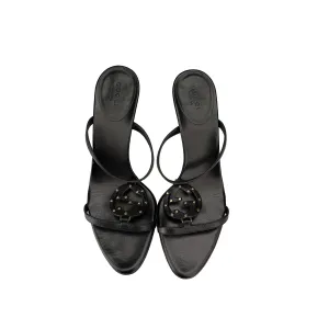 Gucci Black Logo Studded Heels