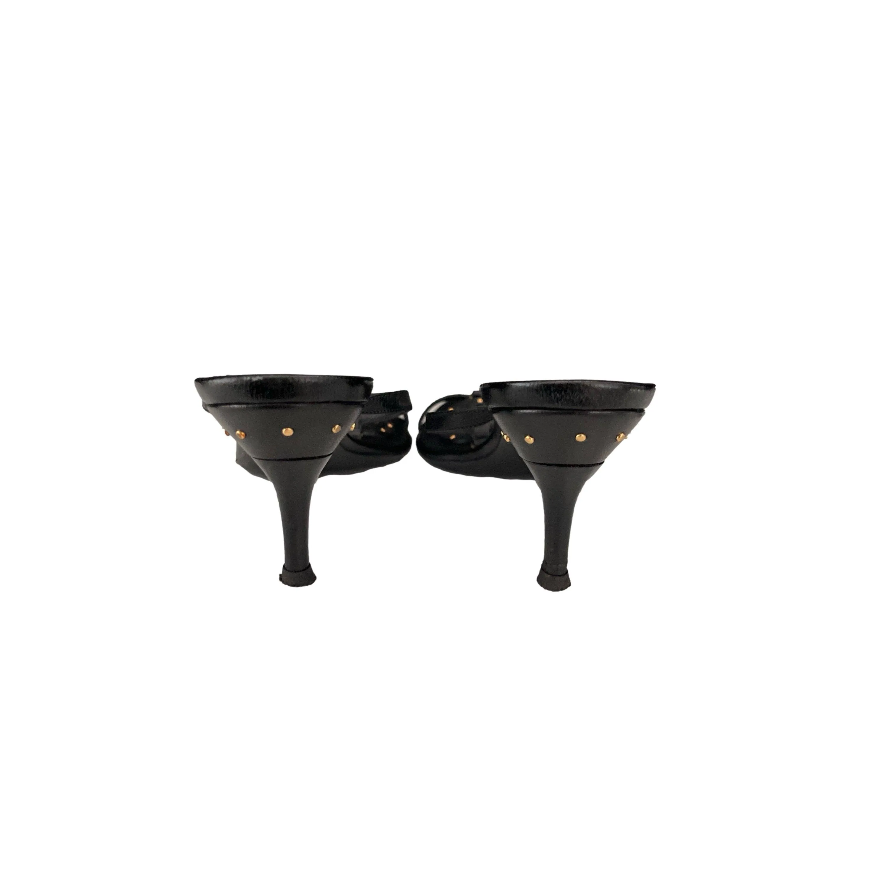 Gucci Black Logo Studded Heels