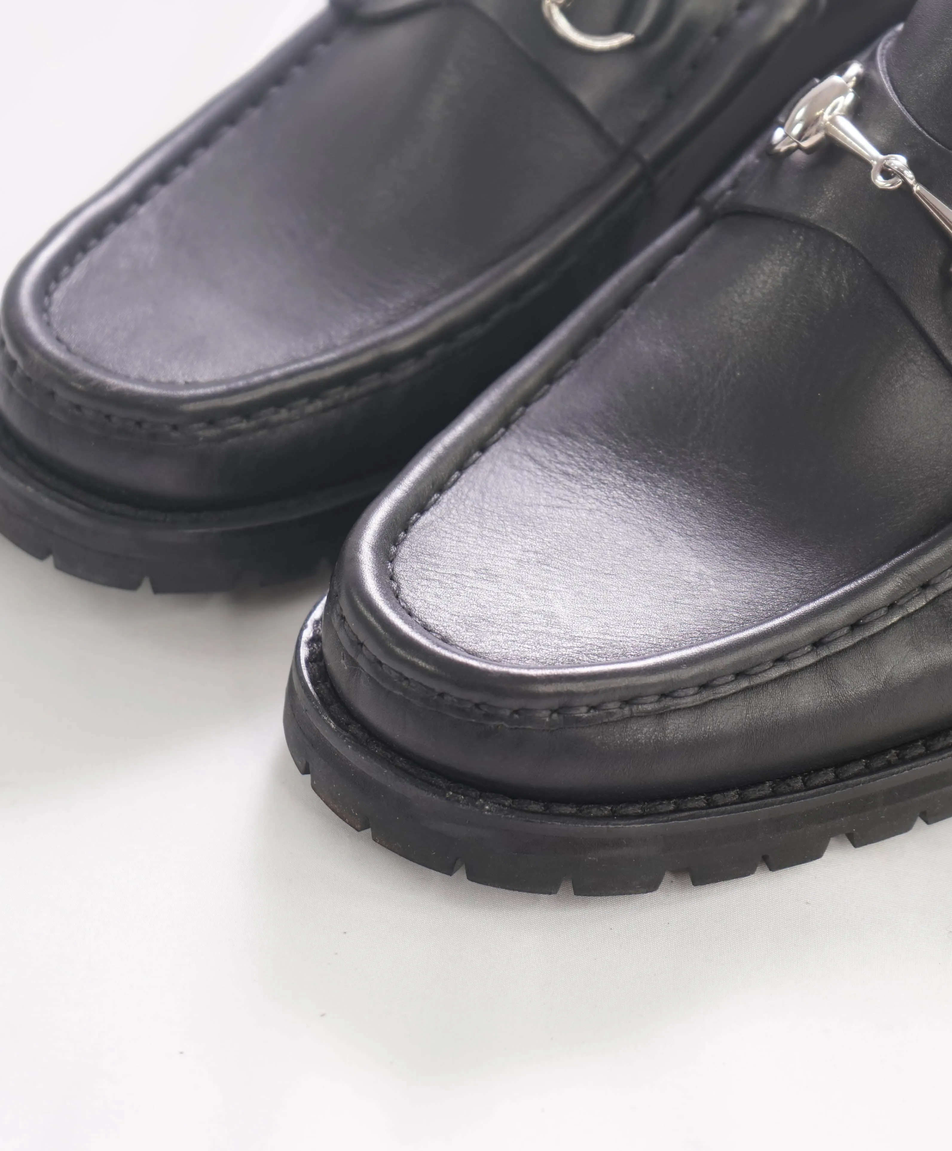 GUCCI - Horse-bit Loafers Black Iconic Style - 9.5US (9 G Stamped On Shoe)
