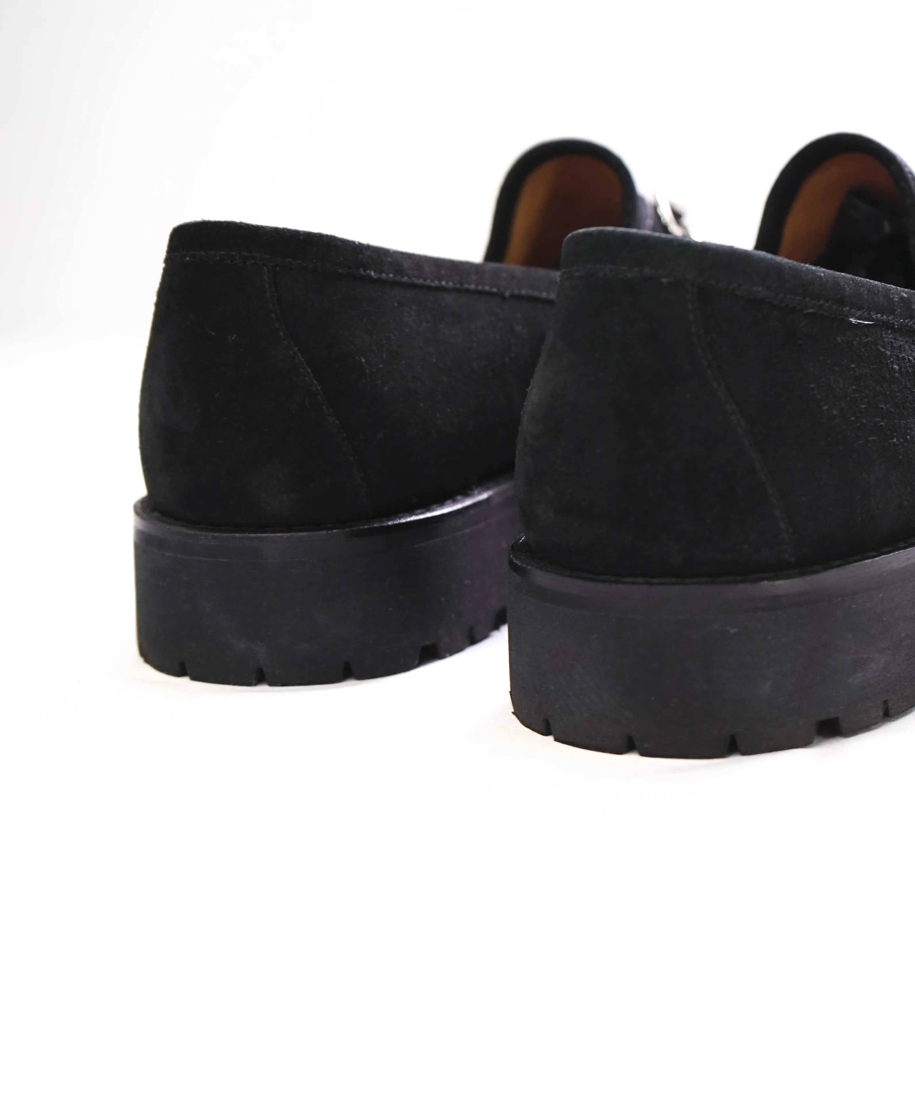 GUCCI - Horse-bit Loafers Black Suede Iconic Style - 9US (8.5 D G Stamped On Shoe)