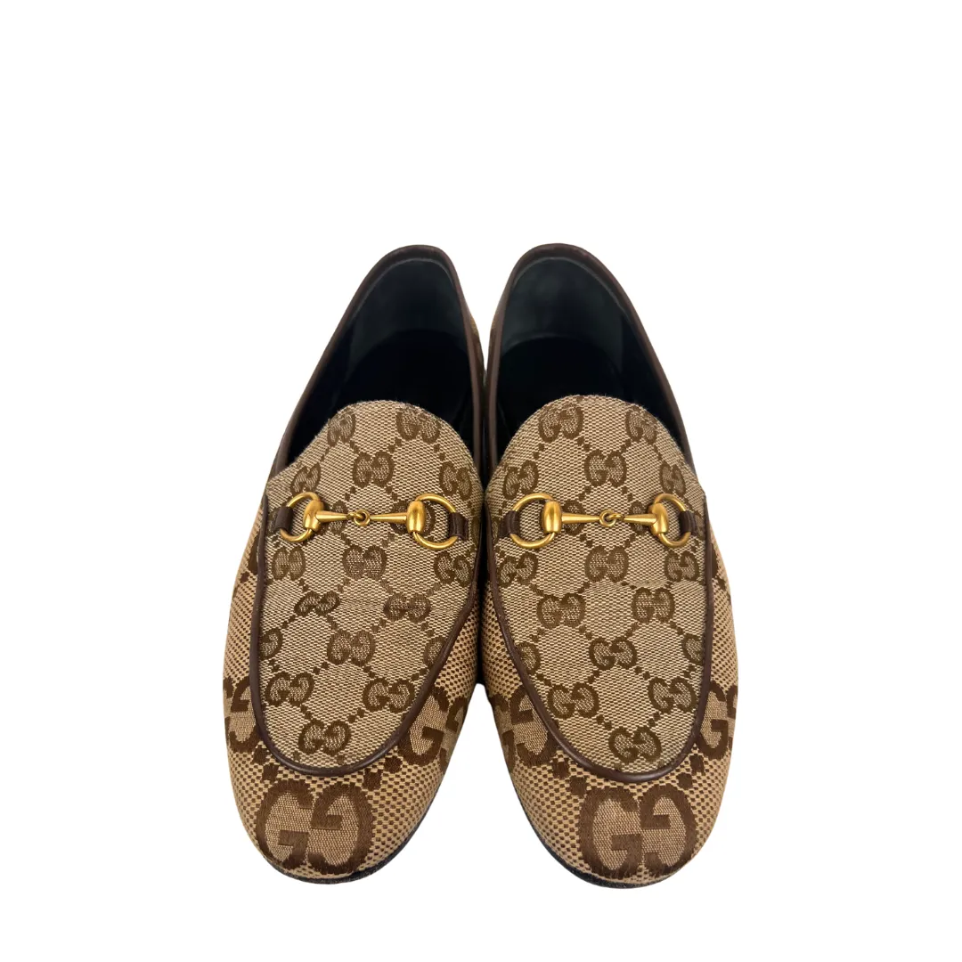 Gucci Jordaan Supreme Canvas Bit Loafer - Size 39.5