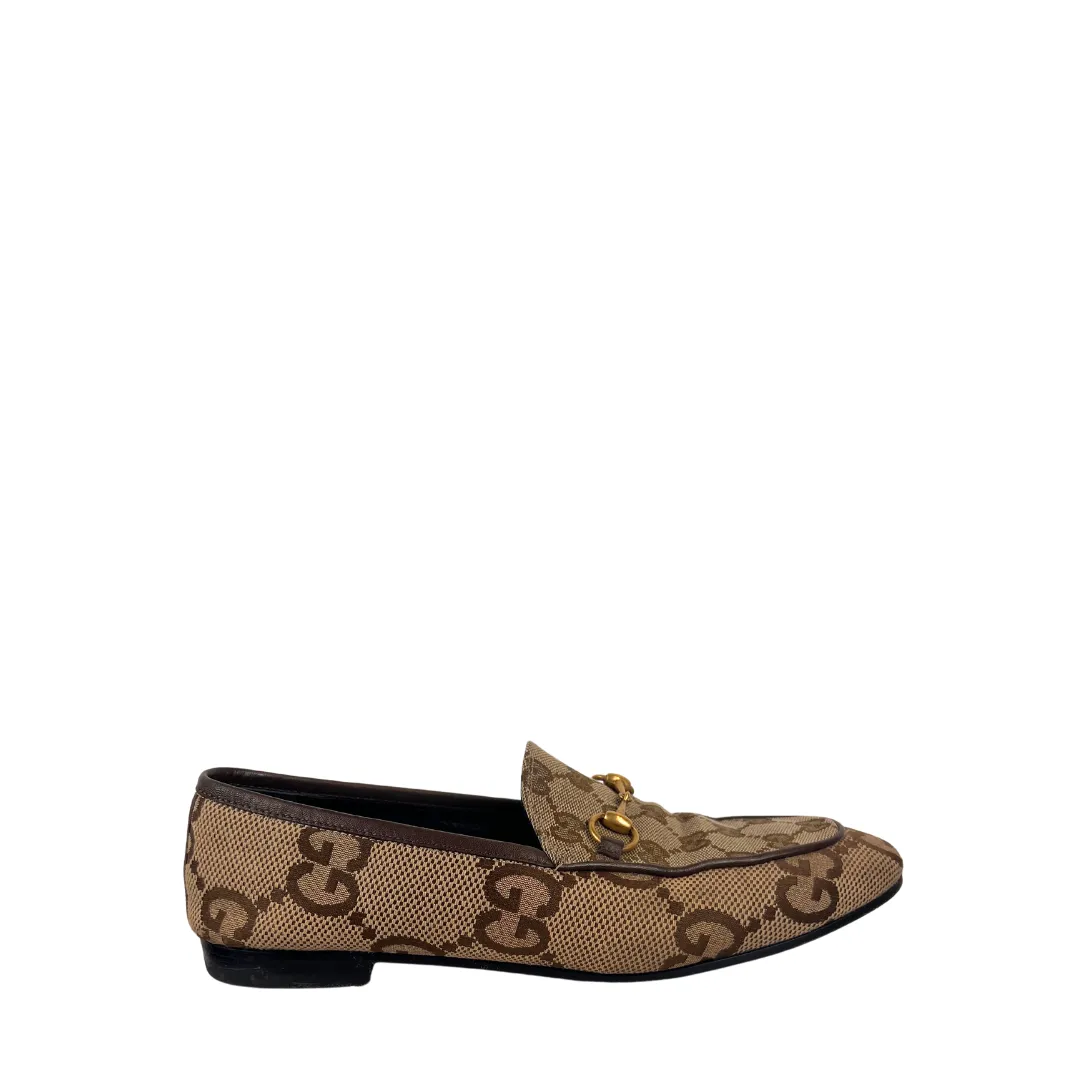 Gucci Jordaan Supreme Canvas Bit Loafer - Size 39.5