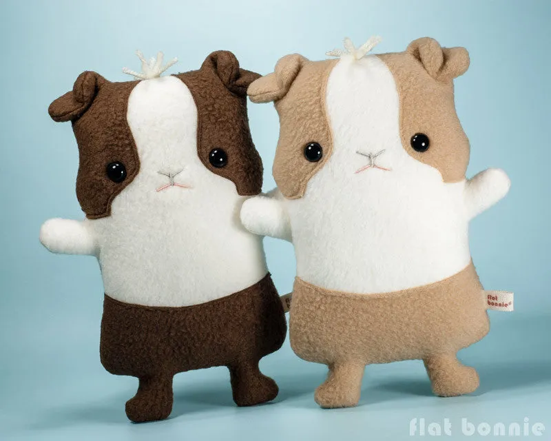 Guinea Pig stuffed animal plush -  2-tone - Flat Cavy - 5 Dutch style colors