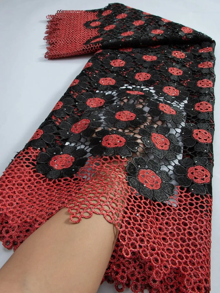 Guipure Cord Lace Fabric 2023 Latest African Lace Fabric High Quality Wedding Party Dress Material For Chic Dress Sew TY3282