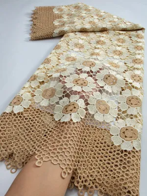 Guipure Cord Lace Fabric 2023 Latest African Lace Fabric High Quality Wedding Party Dress Material For Chic Dress Sew TY3282